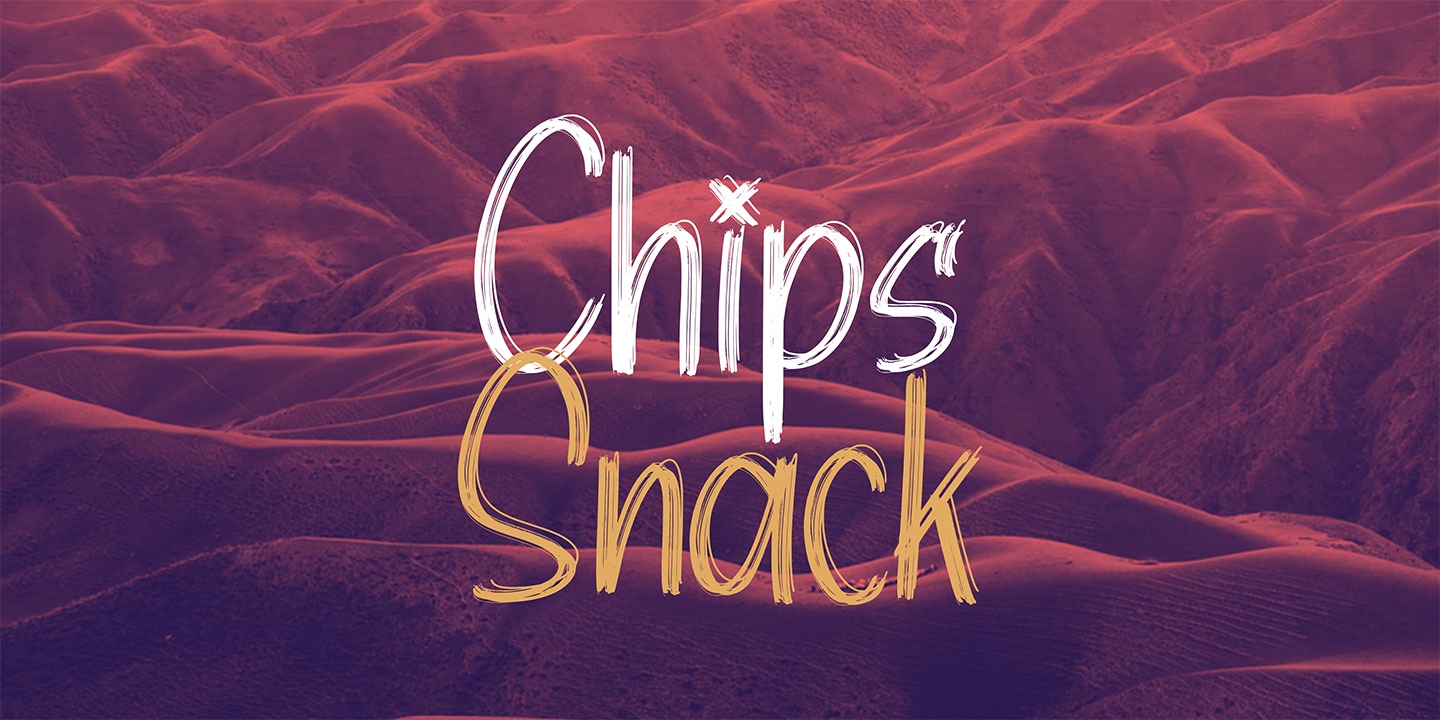 Beispiel einer Chips Snack-Schriftart
